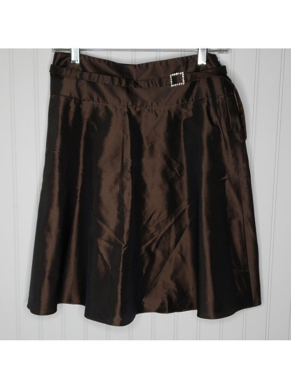 Silk Brown A Line Skirt Size 2